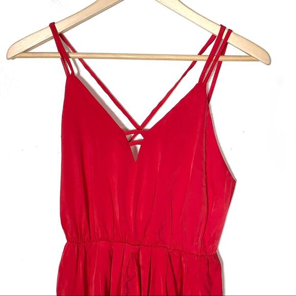NWT Few Moda  Priscilla strappy red v neck midi slip dress size medium M - Picture 2 of 6